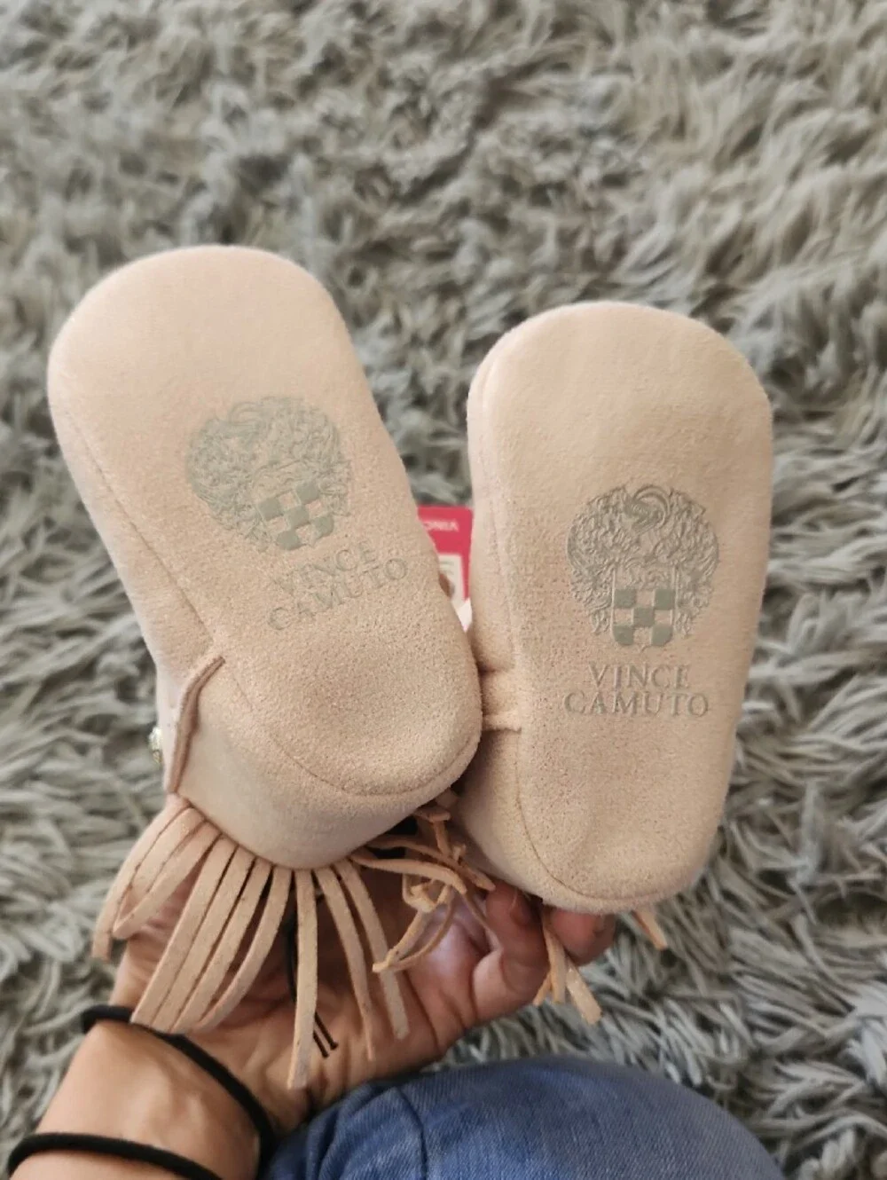 Vince Camuto Baby Walker Booties in Blush Pink Size 2